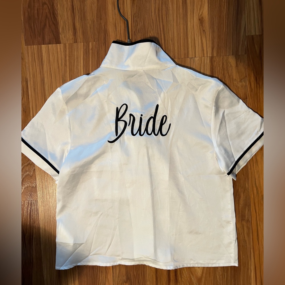 BIDE TO BE David’s Bridal silk pajama set